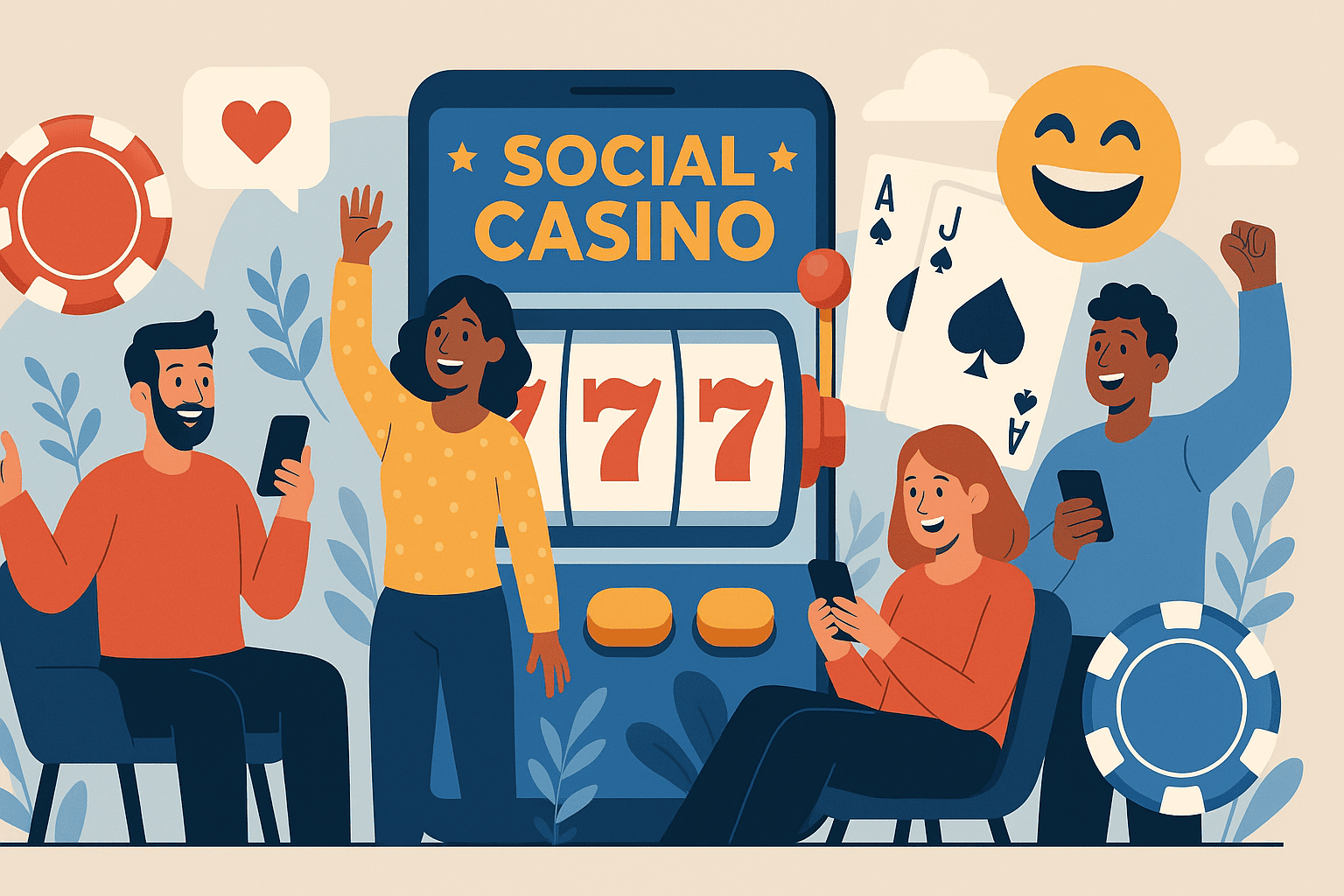 Social casino illustration